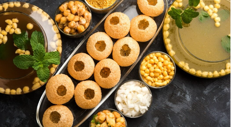 Paani Puri plated. Vendor: Dwarkesh Indian Cuisine